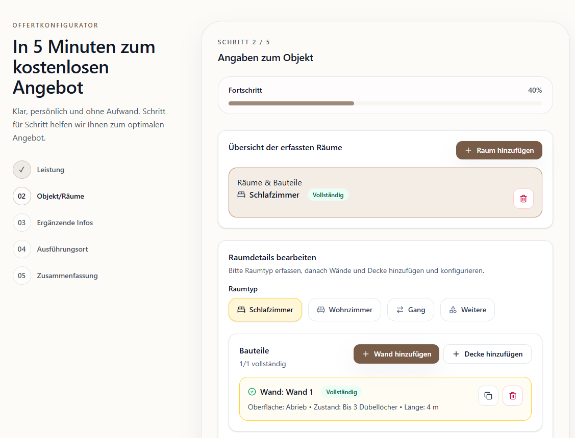 Anfrage erfassen